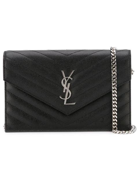 ysl envelope quilted leather chain wallet|ysl large wallet on chain.